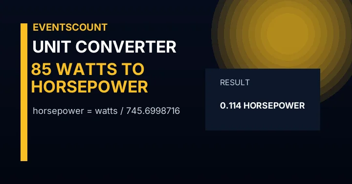 85 Watts To Horsepower