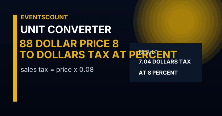 88 Dollar Price To Dollars Tax At 8 Percent