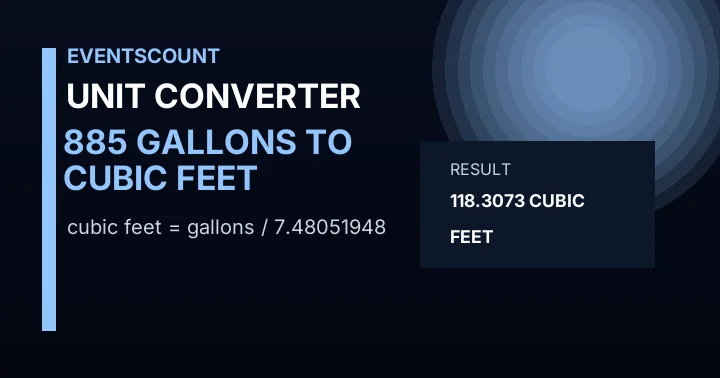 885 Gallons To Cubic Feet