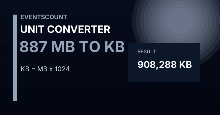 887 MB To KB