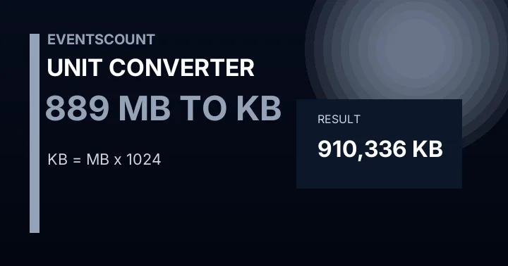 889 MB To KB