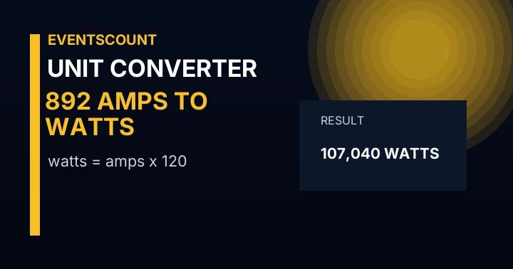 892 Amps To Watts