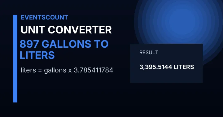 897 Gallons To Liters