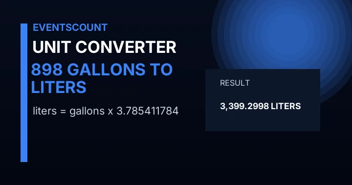 898 Gallons To Liters