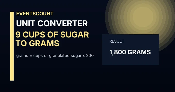 9 Cups Of Sugar To Grams