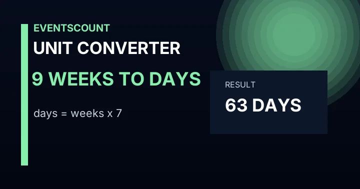 9 Weeks To Days