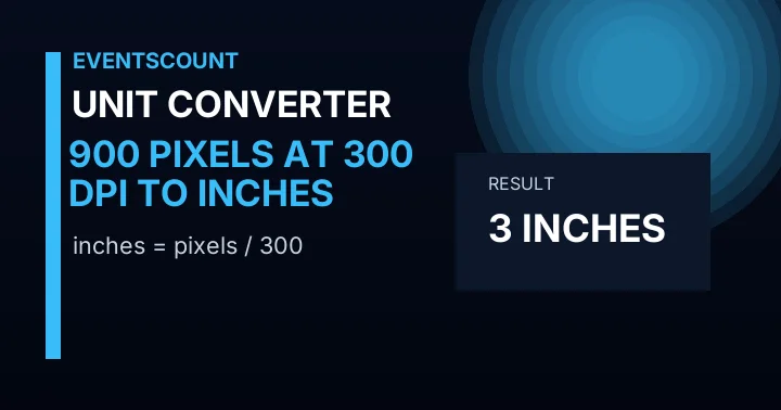 900 Pixels At 300 DPI To Inches
