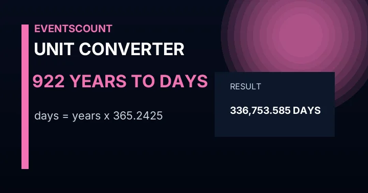 922 Years To Days