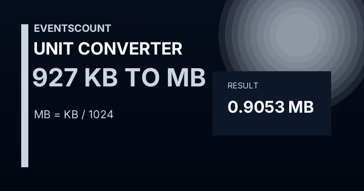 927 KB To MB