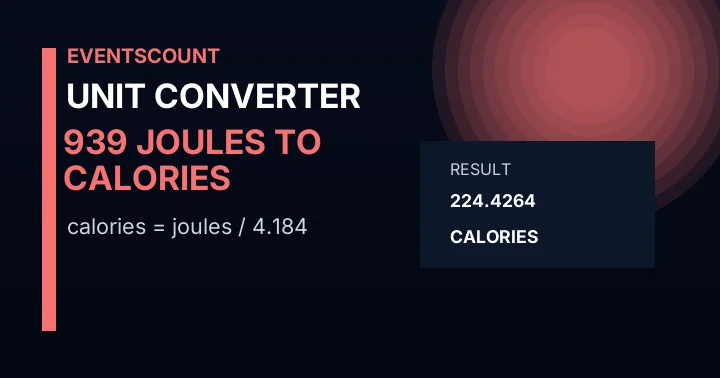939 Joules To Calories
