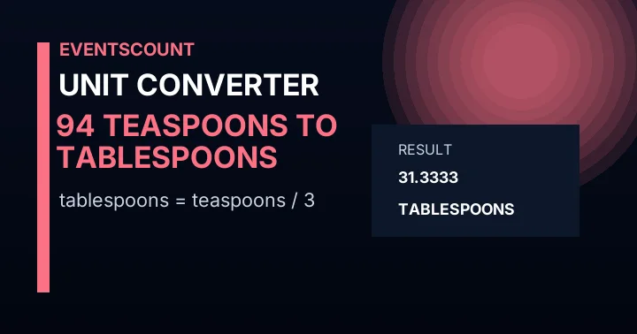 94 Teaspoons To Tablespoons