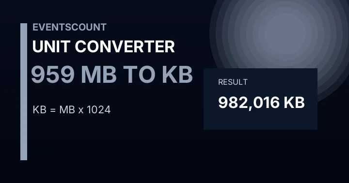 959 MB To KB