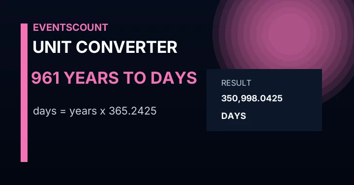 961 Years To Days
