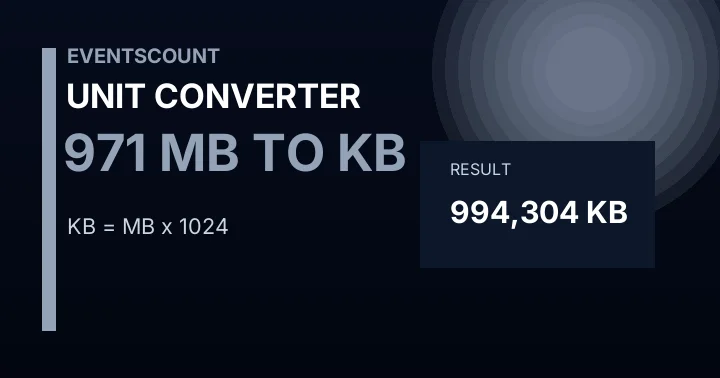 971 MB To KB