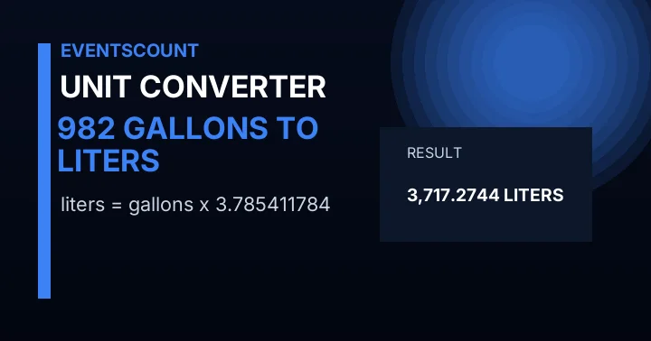 982 Gallons To Liters