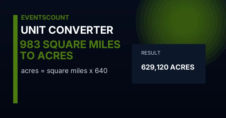983 Square Miles To Acres