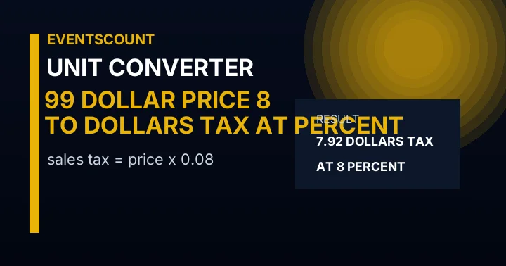 99 Dollar Price To Dollars Tax At 8 Percent