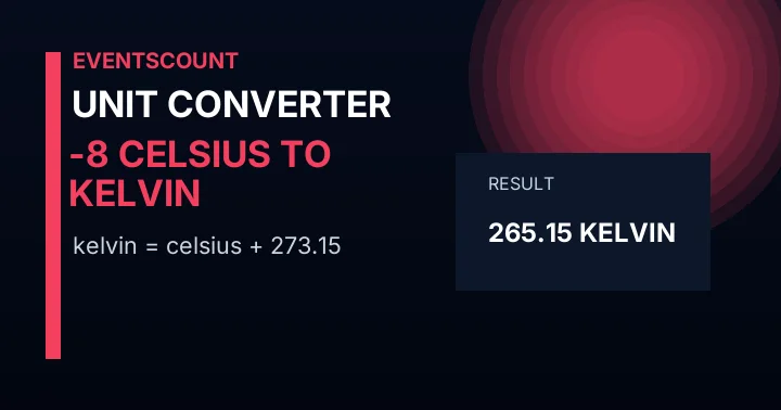 -8 Celsius to Kelvin