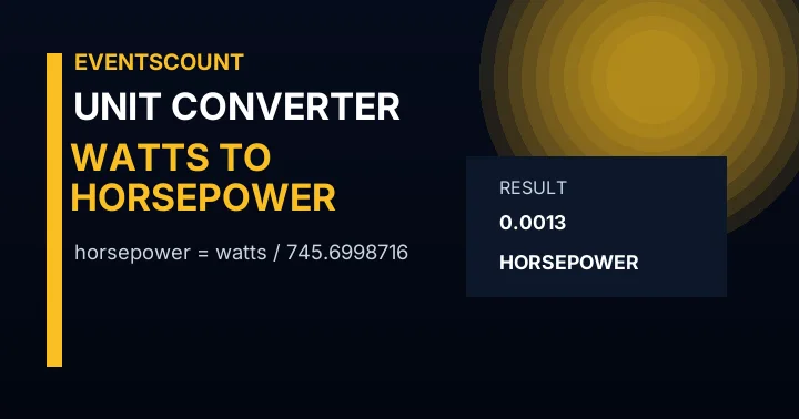 Watts to Horsepower Converter