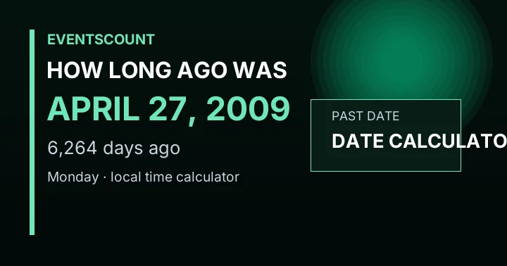 How Long Ago Was April 27, 2009?