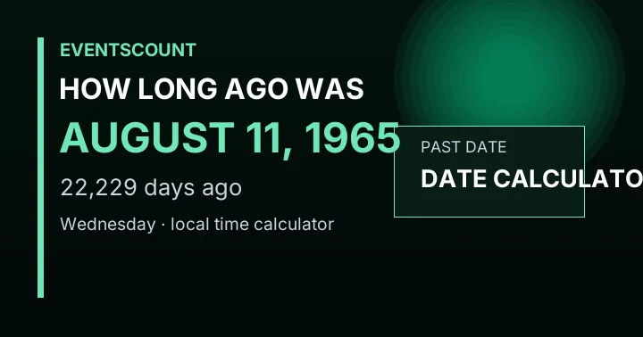 How Long Ago Was August 11, 1965?