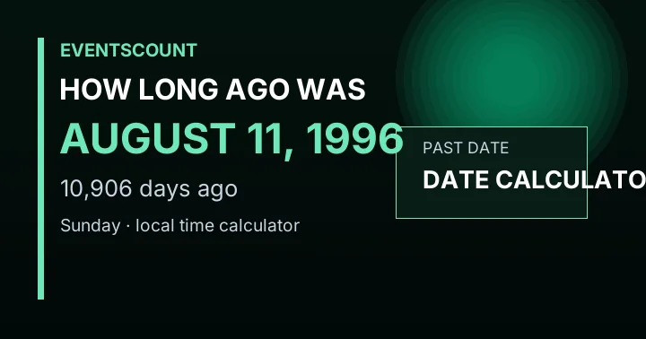 How Long Ago Was August 11, 1996?