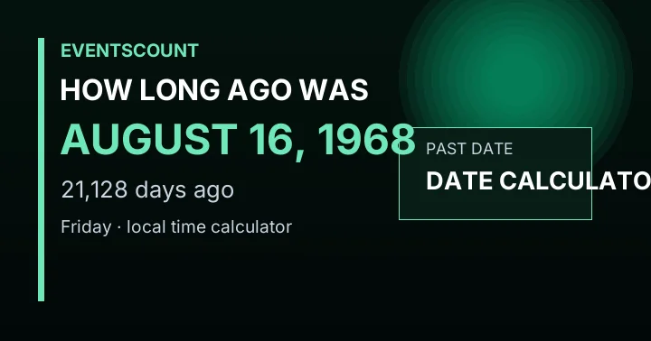 How Long Ago Was August 16, 1968?