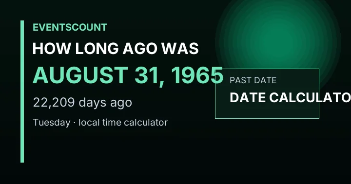 How Long Ago Was August 31, 1965?