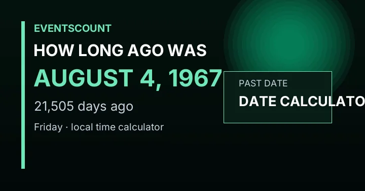 How Long Ago Was August 4, 1967?