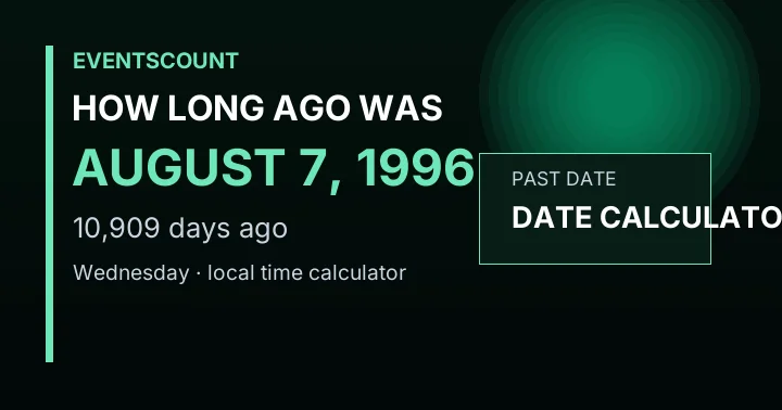 How Long Ago Was August 7, 1996?