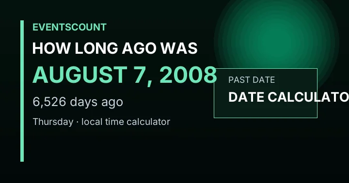 How Long Ago Was August 7, 2008?