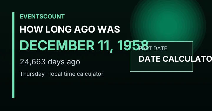How Long Ago Was December 11, 1958?