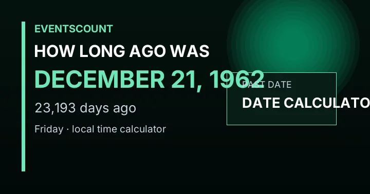 How Long Ago Was December 21, 1962?