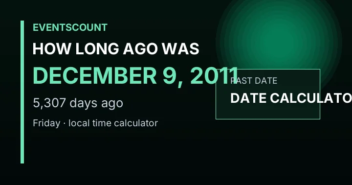 How Long Ago Was December 9, 2011?