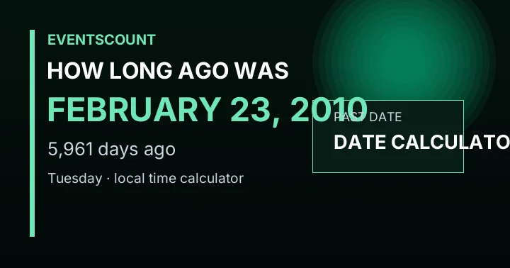 How Long Ago Was February 23, 2010?