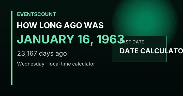 How Long Ago Was January 16, 1963?