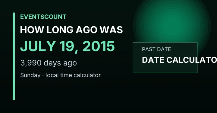 How Long Ago Was July 19, 2015?