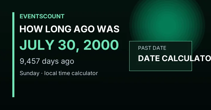 How Long Ago Was July 30, 2000?
