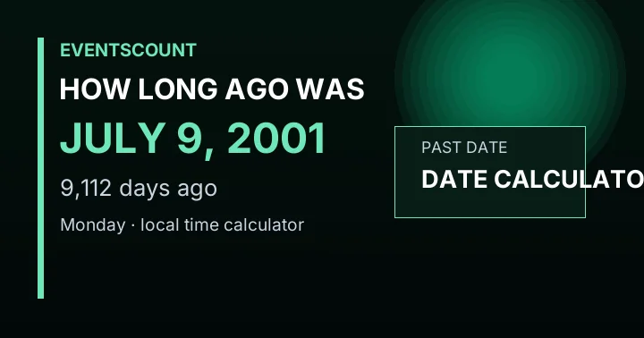 How Long Ago Was July 9, 2001?