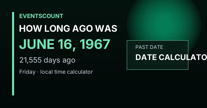 How Long Ago Was June 16, 1967?