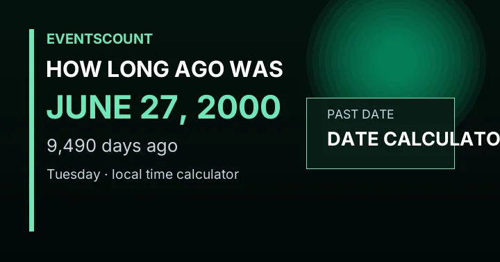 How Long Ago Was June 27, 2000?