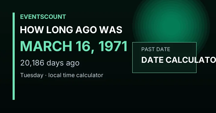 How Long Ago Was March 16, 1971?