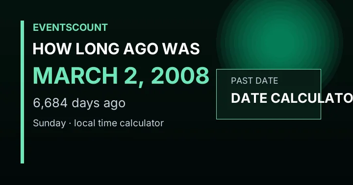 How Long Ago Was March 2, 2008?