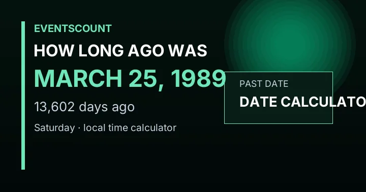 How Long Ago Was March 25, 1989?