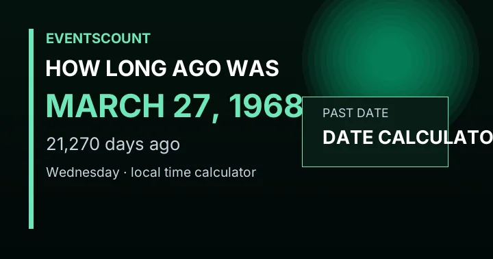 How Long Ago Was March 27, 1968?