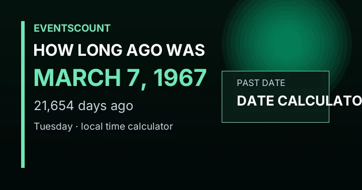 How Long Ago Was March 7, 1967?