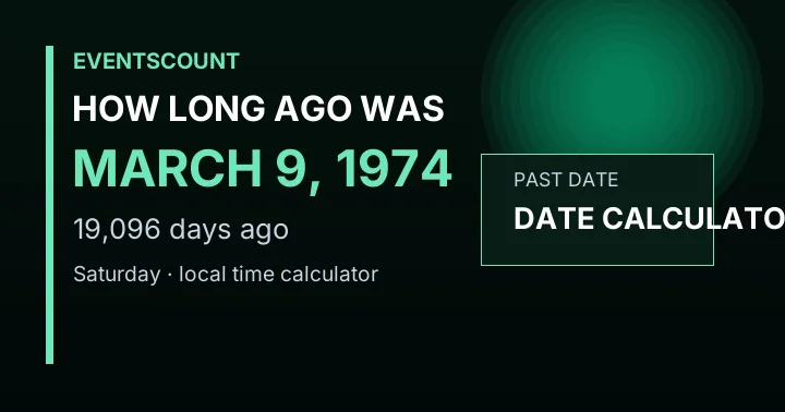 How Long Ago Was March 9, 1974?