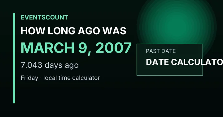 How Long Ago Was March 9, 2007?