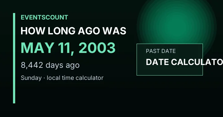 How Long Ago Was May 11, 2003?