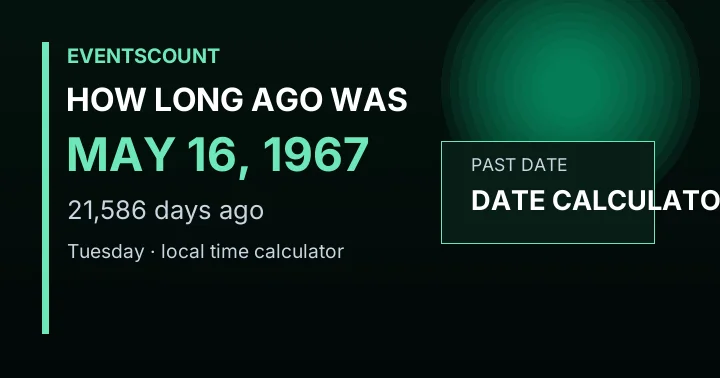 How Long Ago Was May 16, 1967?